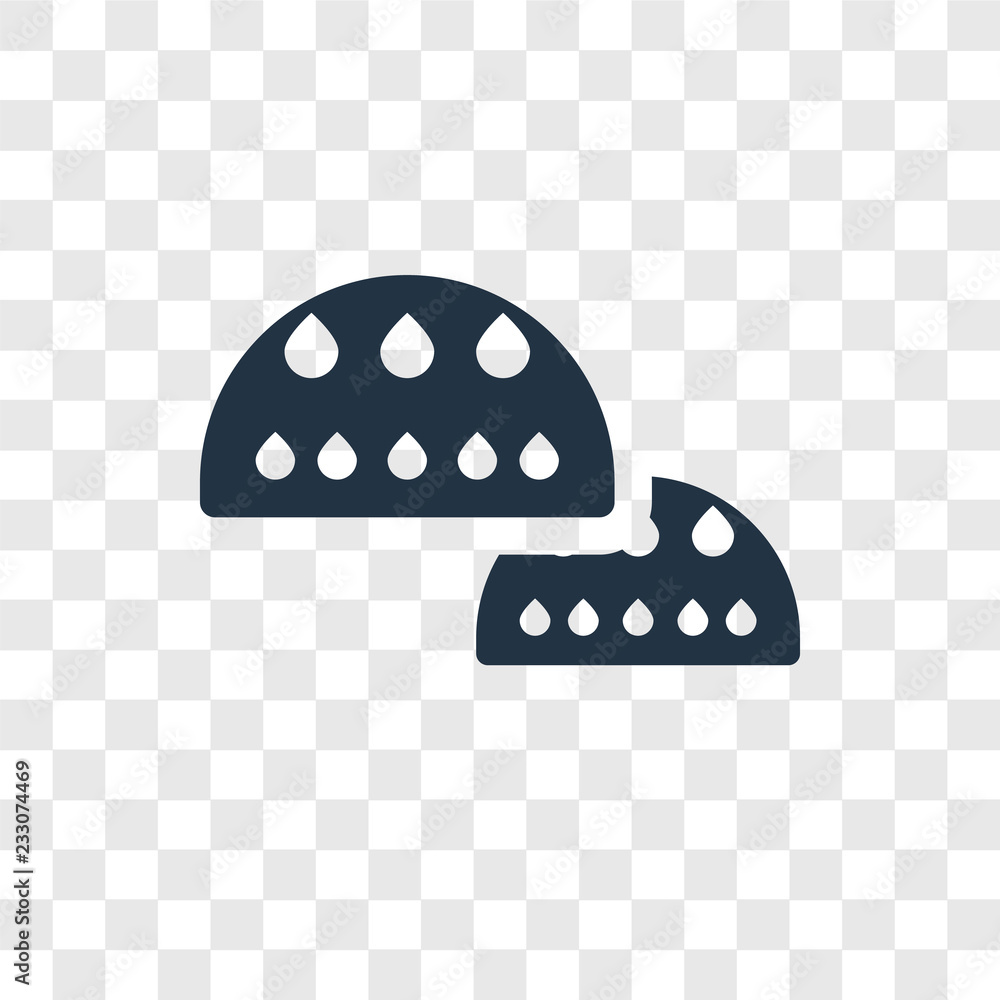 Poster bun vector icon isolated on transparent background, bun transparency logo design