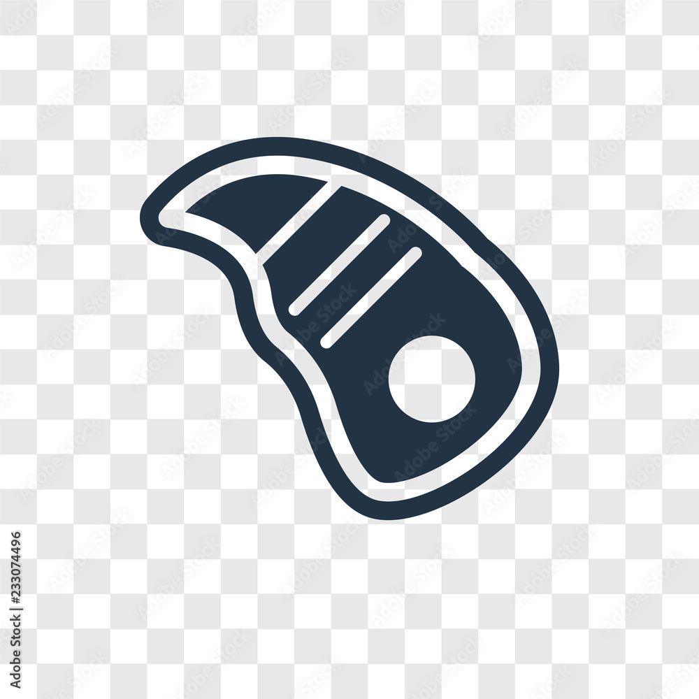 Poster steak vector icon isolated on transparent background, steak transparency logo design