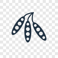 Peas vector icon isolated on transparent background, Peas transparency logo design