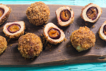 Traditional Austrian plum dumplings