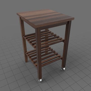 Wooden kitchen trolley