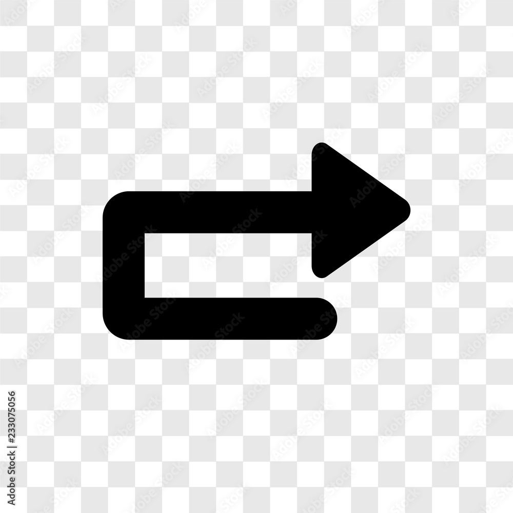 Poster u turn arrow vector icon isolated on transparent background, u turn arrow transparency logo design