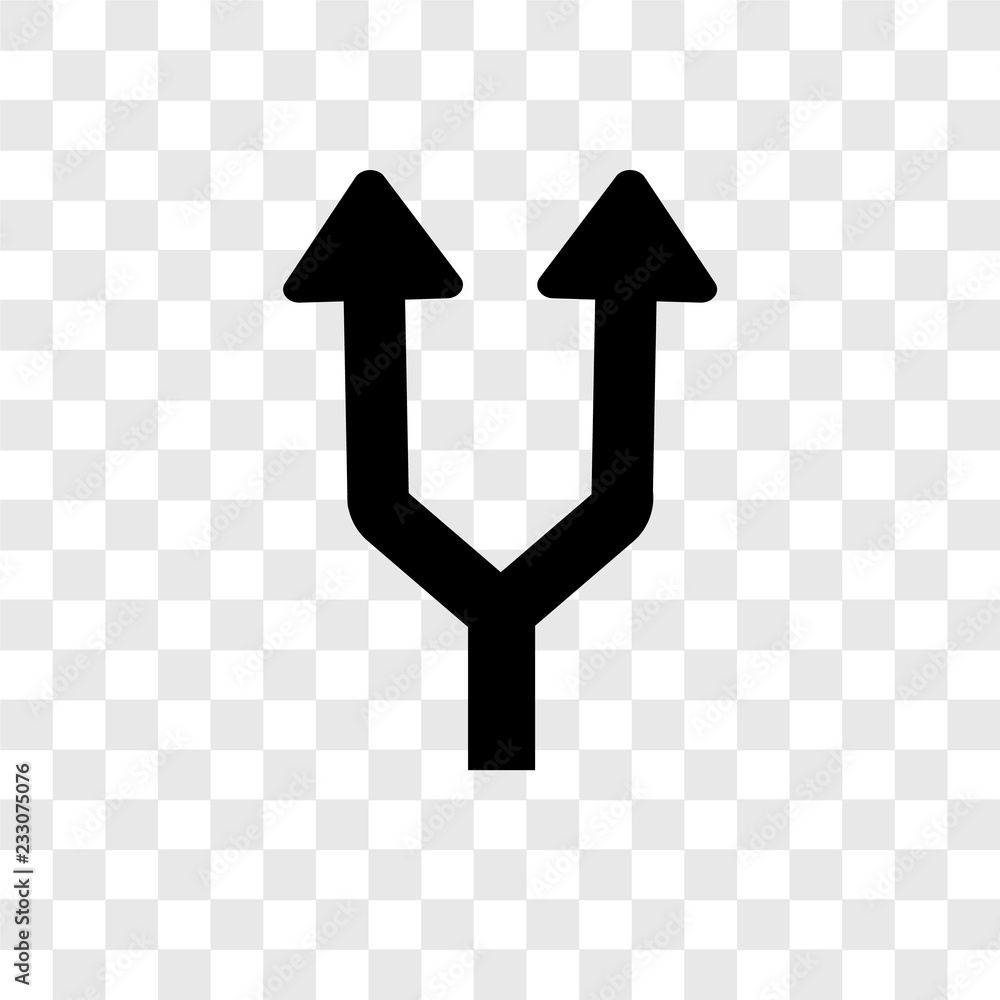Poster split arrows vector icon isolated on transparent background, split arrows transparency logo design