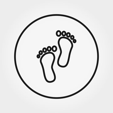 Bare feet baby. Universal Icon. Vector. Editable Thin line.