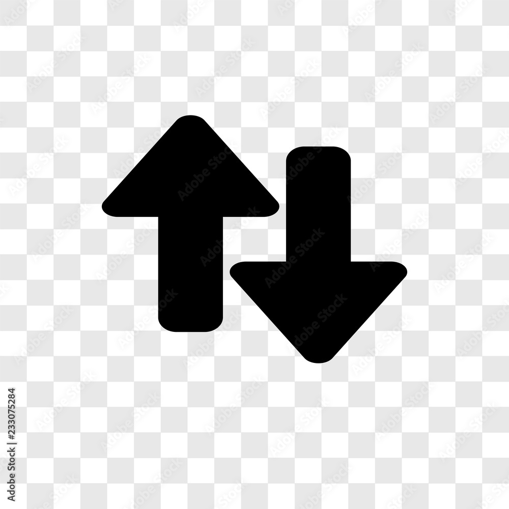 Poster up and down arrows vector icon isolated on transparent background, up and down arrows transparency l