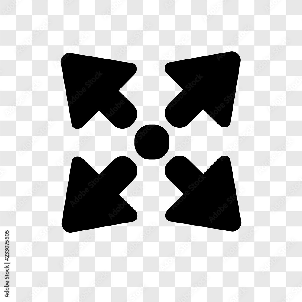 Poster expand vector icon isolated on transparent background, expand transparency logo design