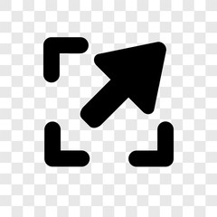 Diagonal arrow vector icon isolated on transparent background, Diagonal arrow transparency logo design
