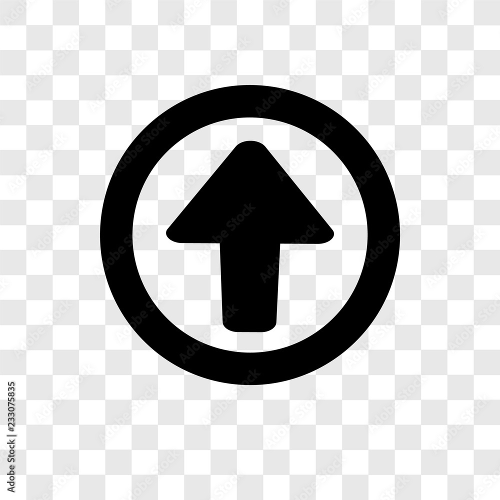 Poster up arrow vector icon isolated on transparent background, up arrow transparency logo design