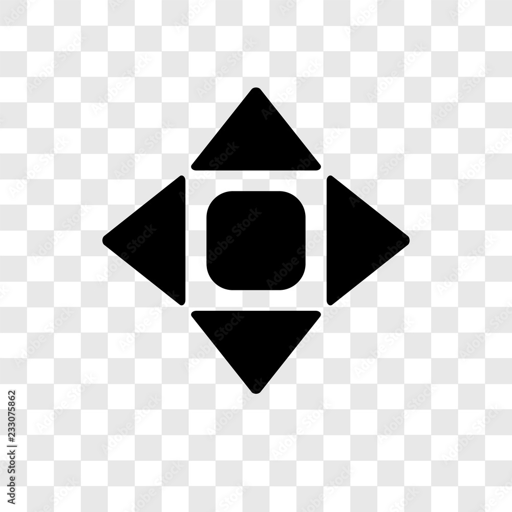 Poster move vector icon isolated on transparent background, move transparency logo design