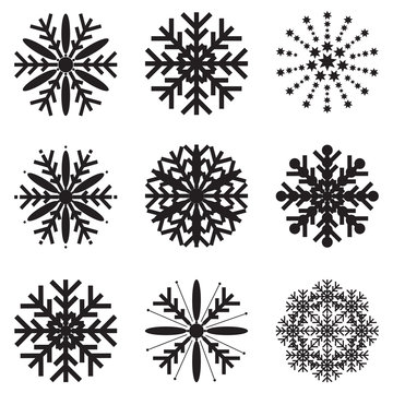 Set of snowflakes.