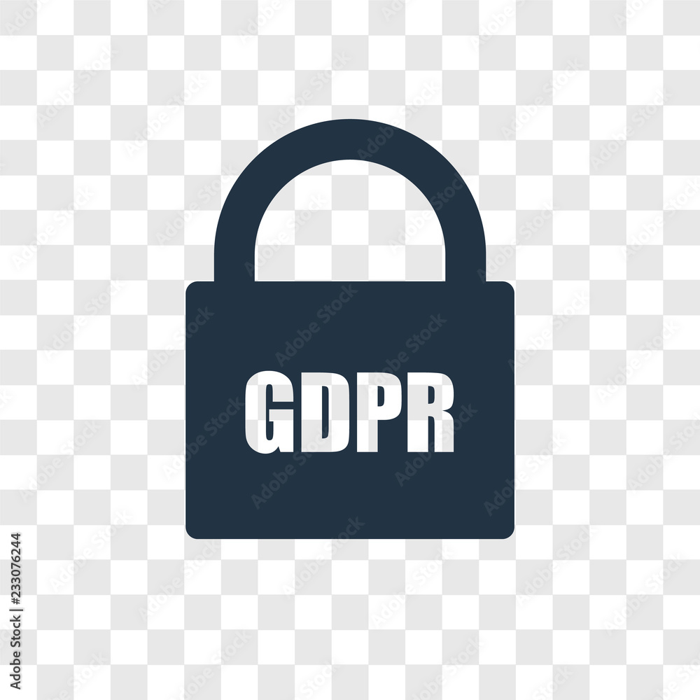 Poster gdpr vector icon isolated on transparent background, gdpr transparency logo design