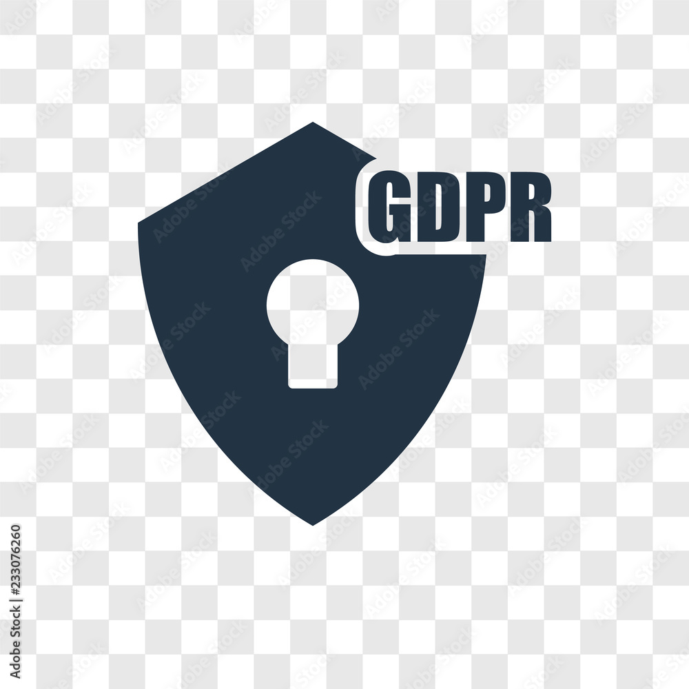 Poster gdpr vector icon isolated on transparent background, gdpr transparency logo design