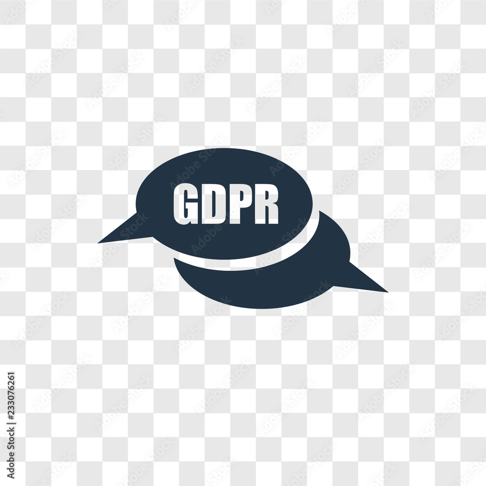 Poster gdpr vector icon isolated on transparent background, gdpr transparency logo design