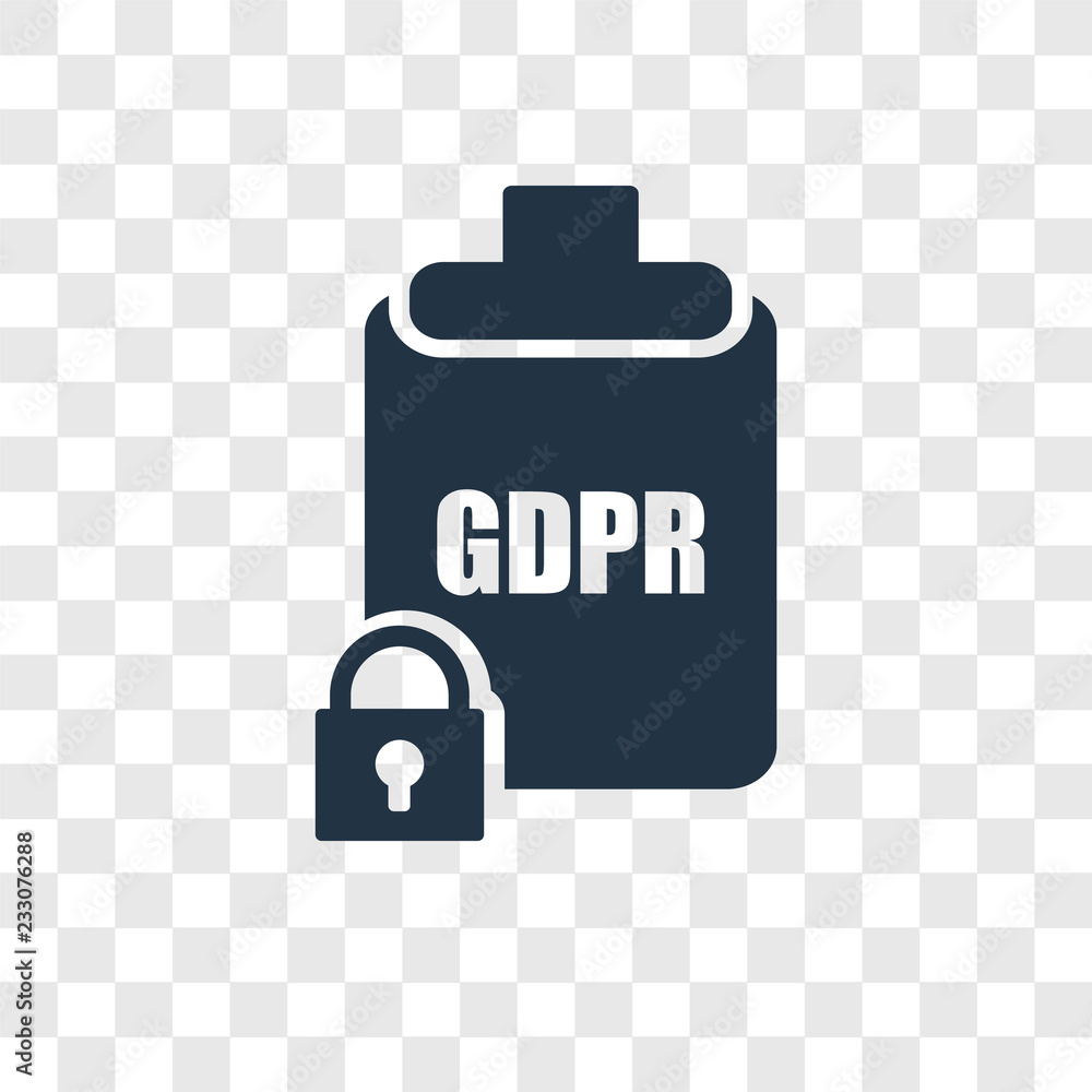 Poster gdpr vector icon isolated on transparent background, gdpr transparency logo design