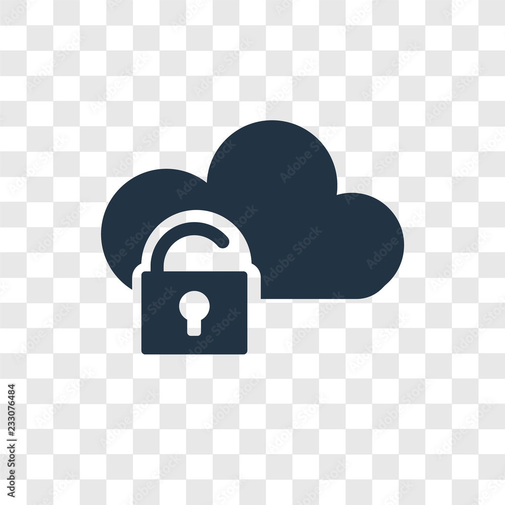 Poster cloud vector icon isolated on transparent background, cloud transparency logo design
