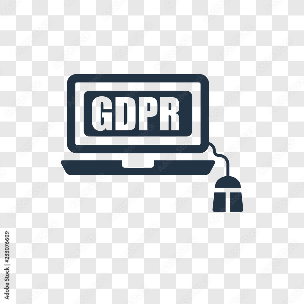 Poster gdpr vector icon isolated on transparent background, gdpr transparency logo design