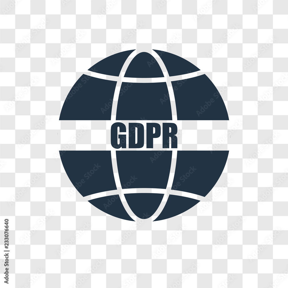 Poster gdpr vector icon isolated on transparent background, gdpr transparency logo design