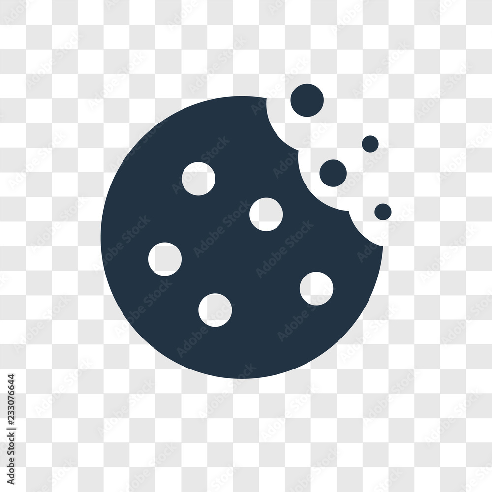 Poster cookie vector icon isolated on transparent background, cookie transparency logo design