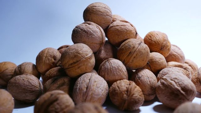 Nuts, healthy food. Organic, white background.