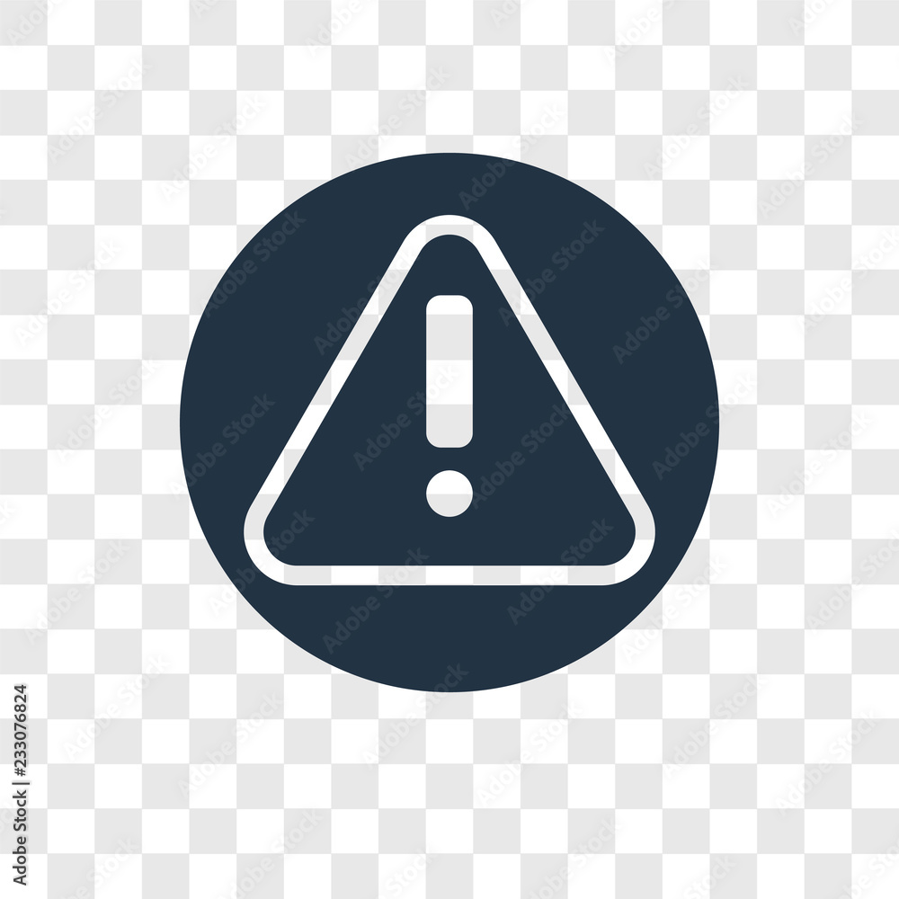 Poster alert vector icon isolated on transparent background, alert transparency logo design
