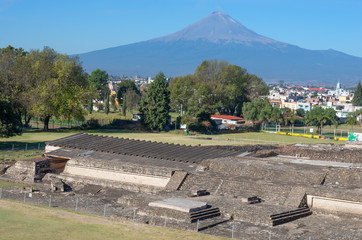 View of Popocatepetl volcano, Mexico.