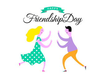 Friendship day poster design. Vector illustration.