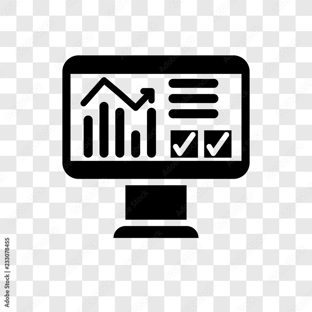 Poster data analysis vector icon isolated on transparent background, data analysis transparency logo design