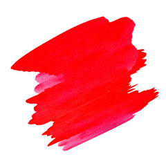Pink haze. Red. Abstract paint spots on white background. Color watercolor stains and blots