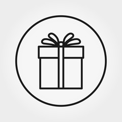 Gift. Universal Icon. Vector. Editable Thin line.