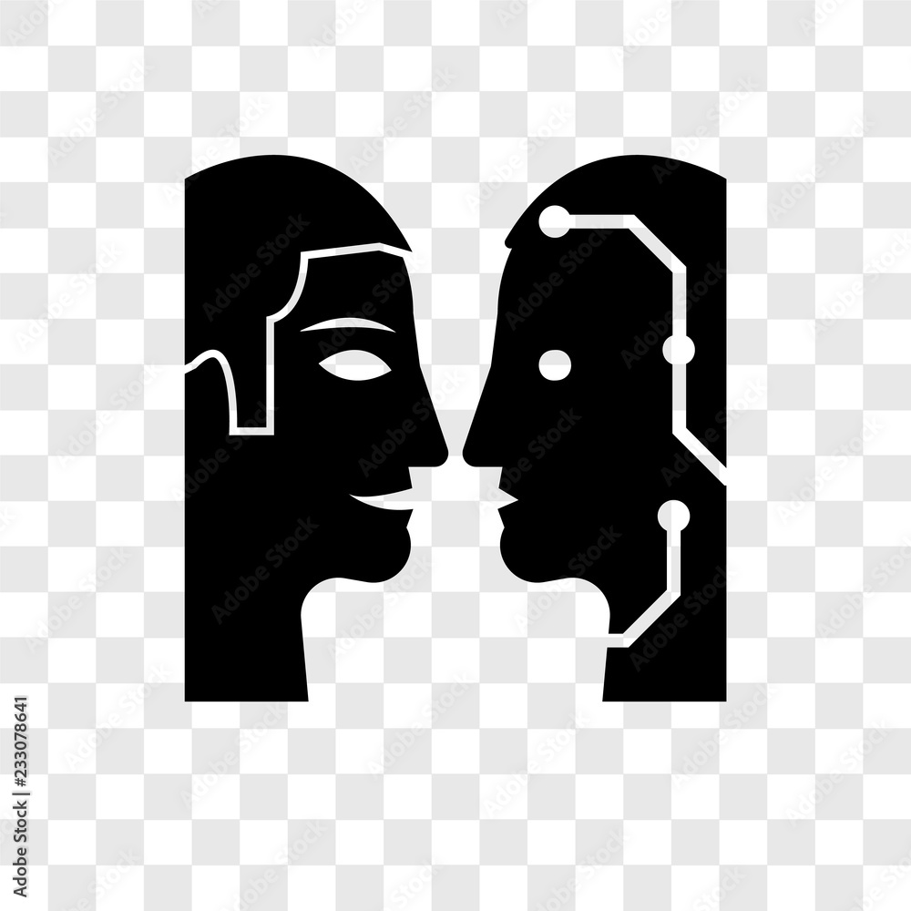 Poster turing test vector icon isolated on transparent background, turing test transparency logo design