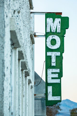 Motel Sign with Row of Windows