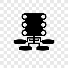 Servers vector icon isolated on transparent background, Servers transparency logo design