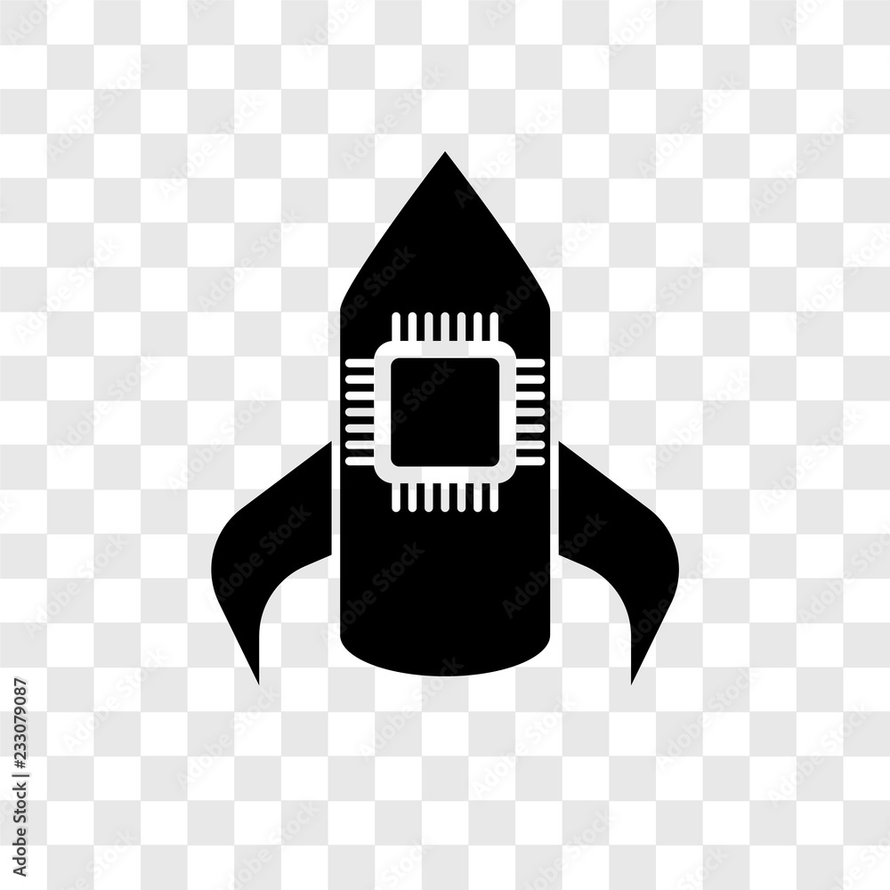 Poster rocket vector icon isolated on transparent background, rocket transparency logo design