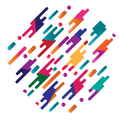 Abstract geometric background. Colorful image.Modern style abstraction with composition made of various rounded shapes in color. Vector illustration.