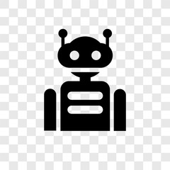 Robot vector icon isolated on transparent background, Robot transparency logo design