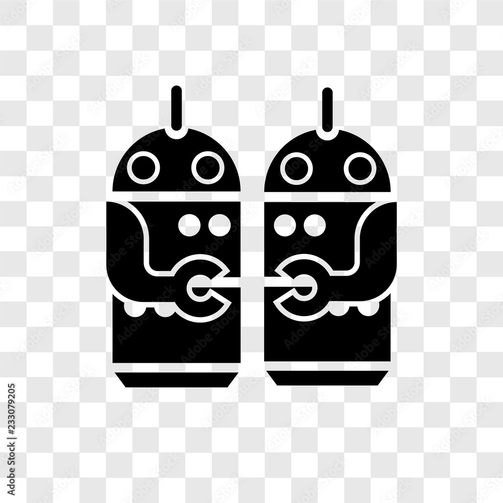 Poster robots vector icon isolated on transparent background, robots transparency logo design