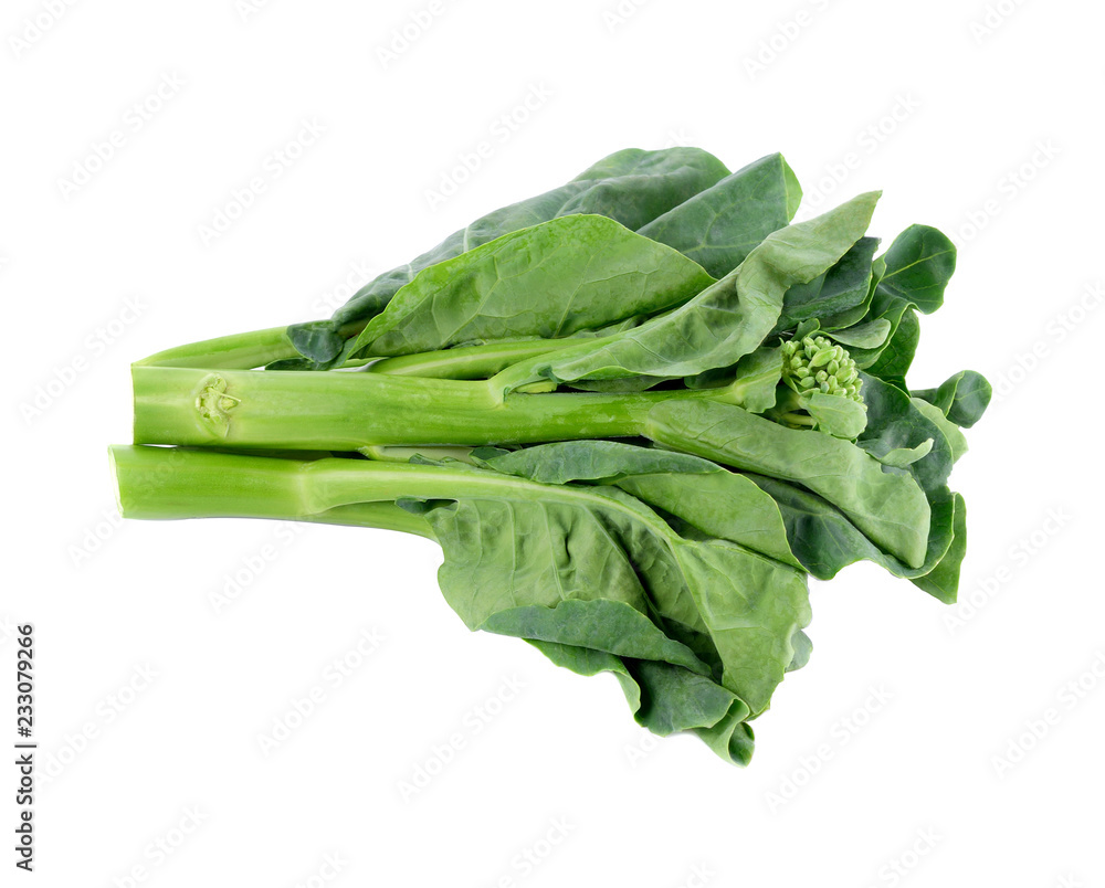 Wall mural Chinese kale vegetable  on white background