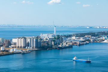 (千葉県ｰ湾岸風景)ポートタワーから見渡す東京湾の風景２