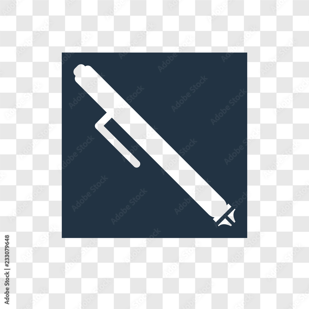 Poster pen vector icon isolated on transparent background, pen transparency logo design