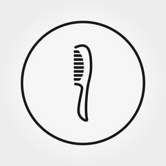 Hairbrush. Crest. Universal Icon. Vector. Thin line.