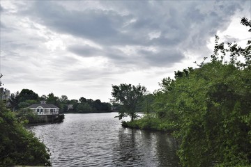 Fototapeta premium clouds trees water