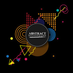 Fototapeta premium Abstract geometric background. Colorful image.Modern style abstraction with composition made of various rounded shapes in color. Vector illustration.