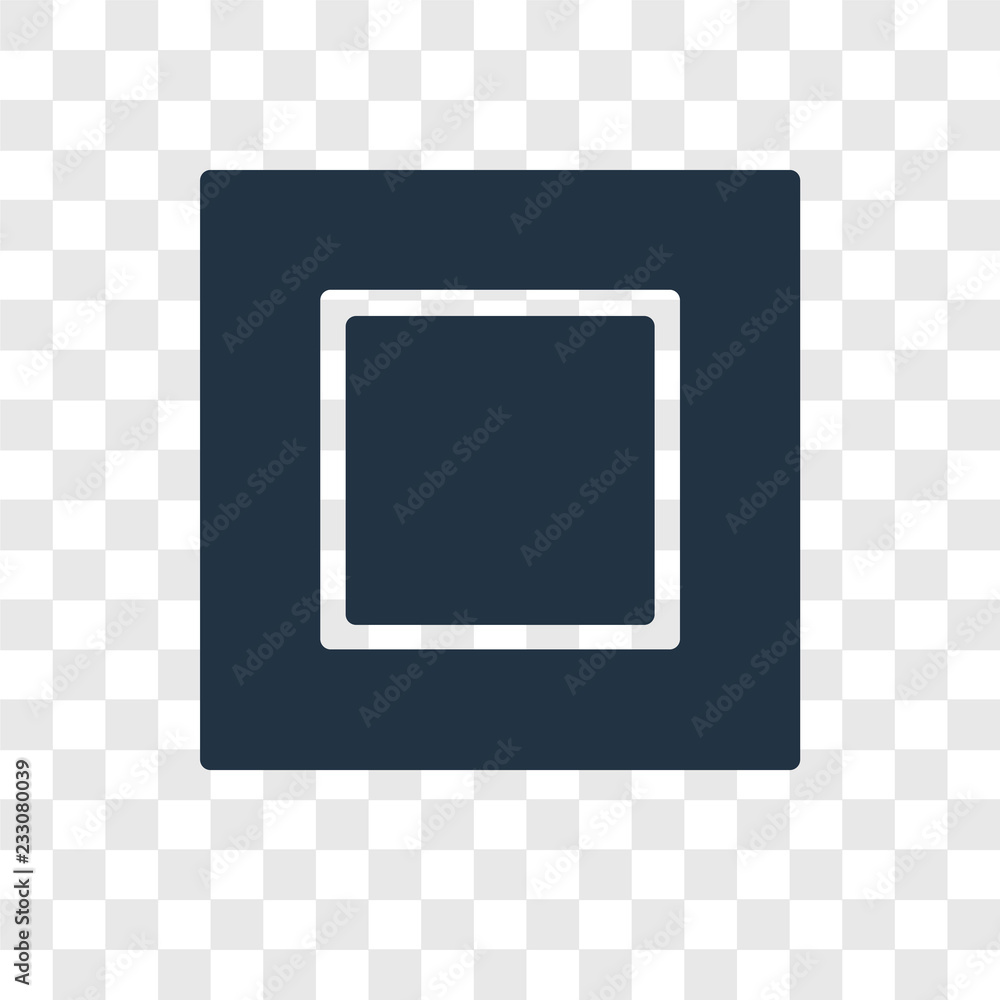 Poster square vector icon isolated on transparent background, square transparency logo design