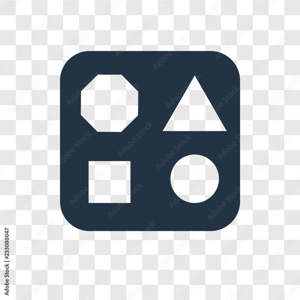 Poster shapes vector icon isolated on transparent background, shapes transparency logo design