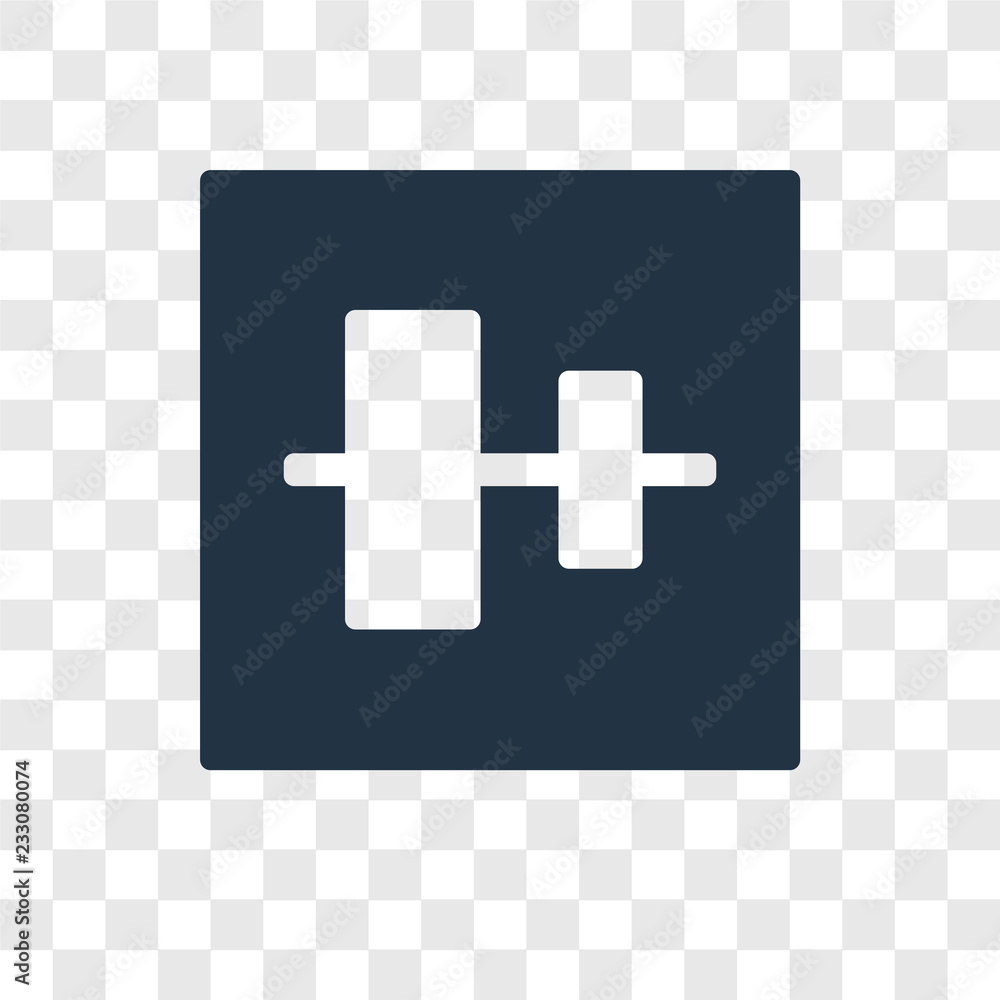 Poster vertical alignment vector icon isolated on transparent background, vertical alignment transparency l