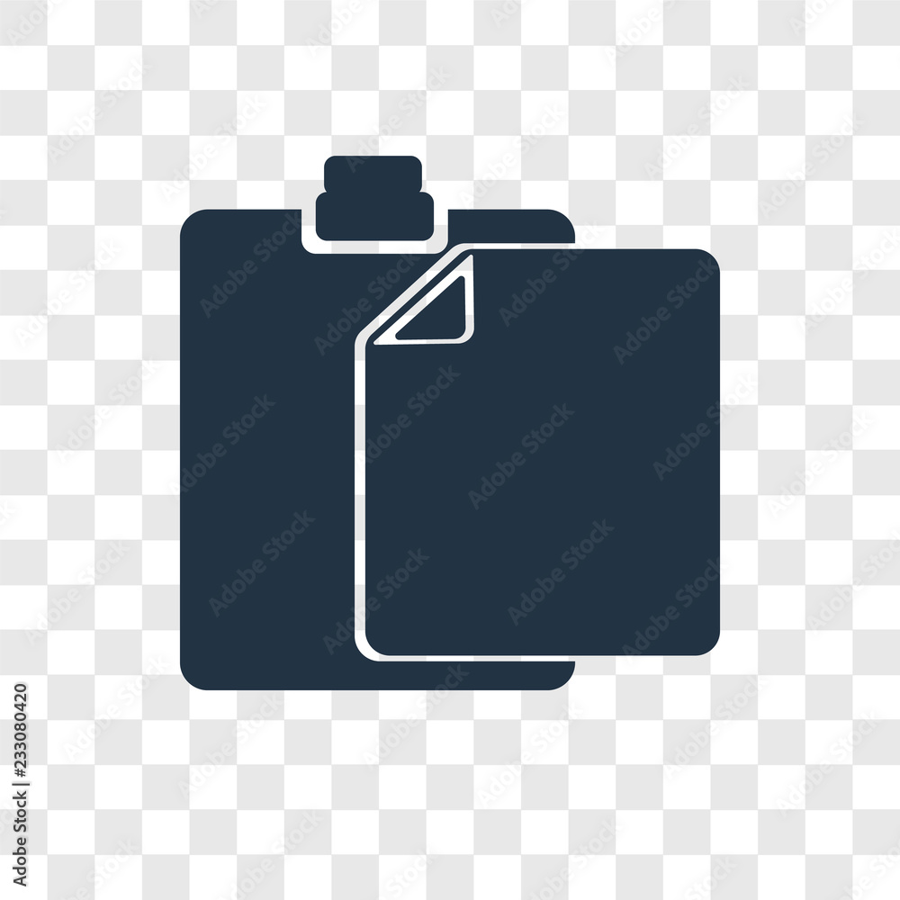 Poster paste clipboard vector icon isolated on transparent background, paste clipboard transparency logo de