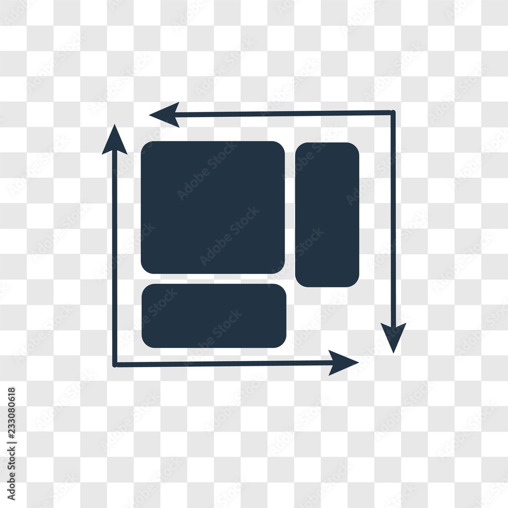 Poster dimension vector icon isolated on transparent background, dimension transparency logo design