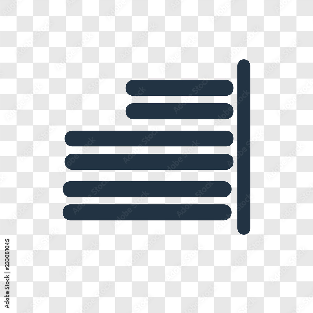 Poster right align vector icon isolated on transparent background, right align transparency logo design
