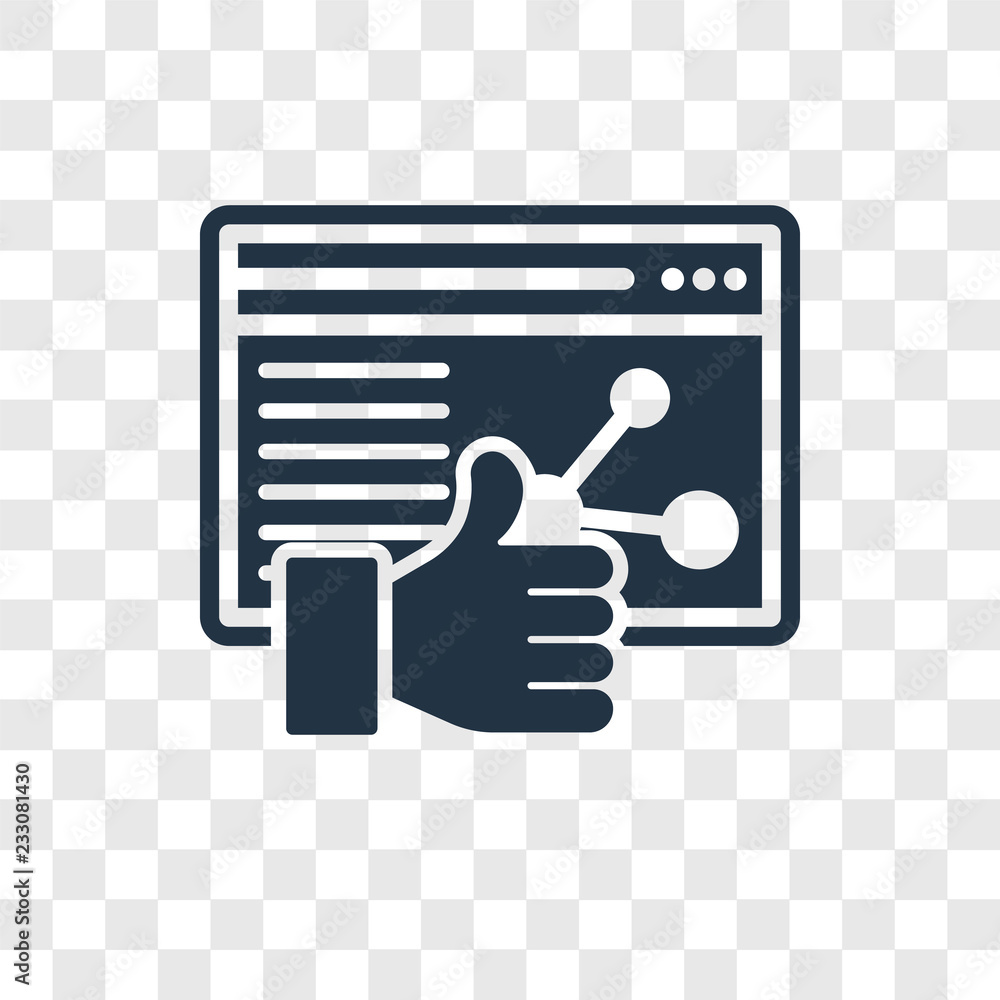 Poster browser vector icon isolated on transparent background, browser transparency logo design