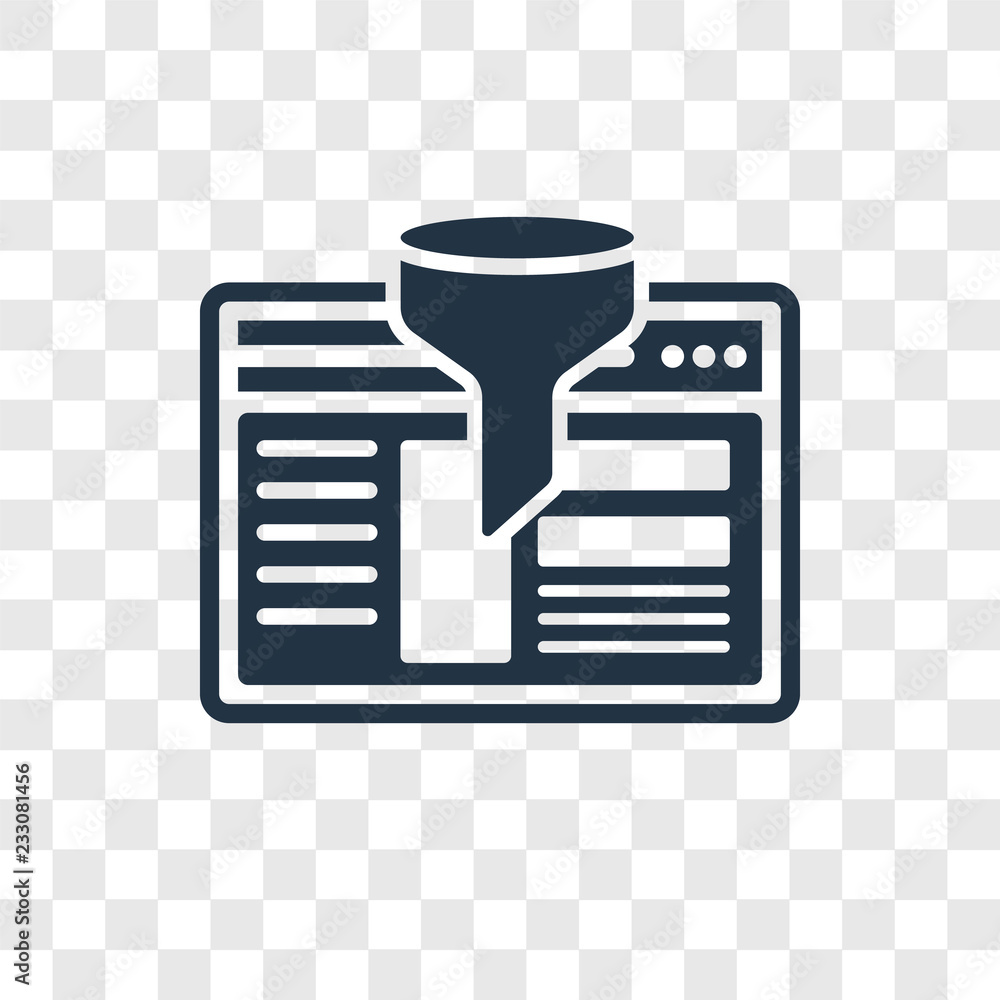 Poster browser vector icon isolated on transparent background, browser transparency logo design